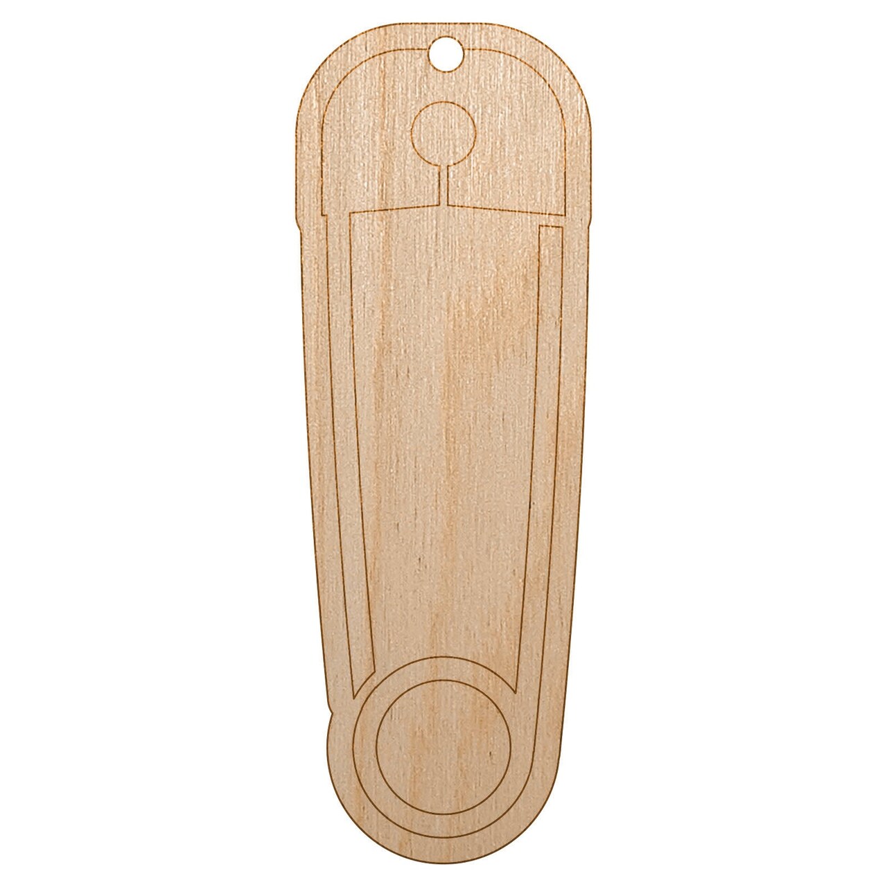 Safety Pin Unfinished Craft Wood Holiday Christmas Tree DIY Pre-Drilled Ornament